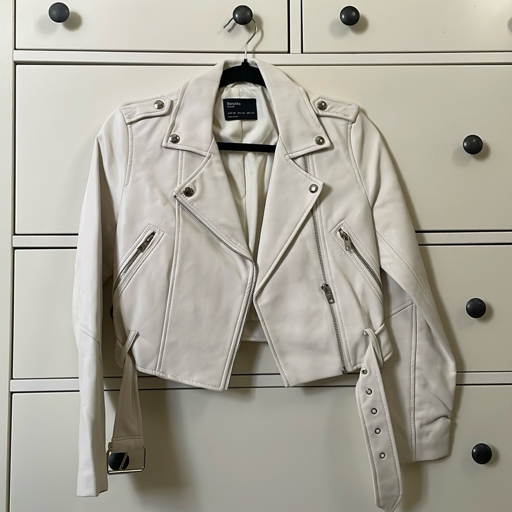 New white biker jacket